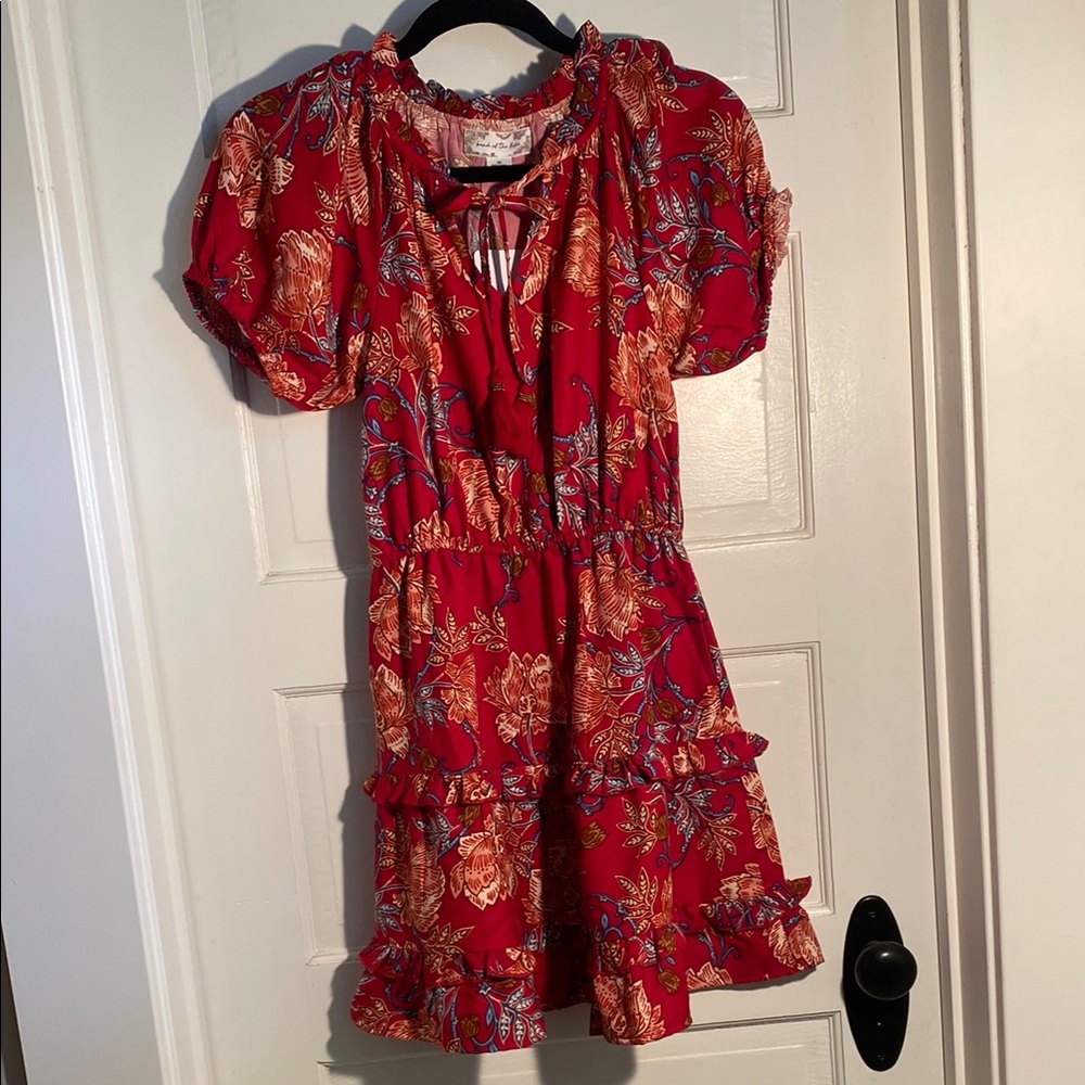 Floral Red Dress